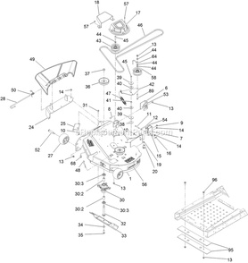 Deck Assembly Diagram and Parts List for QZE702GEM34200 (404314159-406294344)(2019) Exmark Lawn Mower