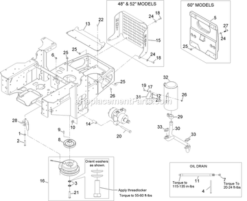 Engine Group Diagram and Parts List for LCT23BV523 (720000-789999)(2008) Exmark Lawn Mower