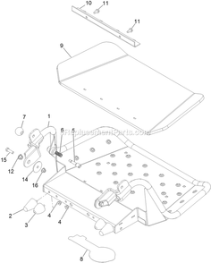 Platform Assembly (2) Diagram and Parts List for VTS541CKA36300 (315000000-315999999)(2015) Exmark Lawn Mower