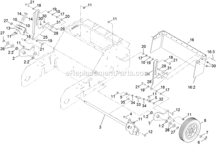 Height Linkage Assembly Diagram and Parts List for ARS180KA21 (314000000-314999999)(2014) Exmark Aerator