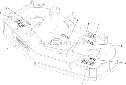 Deck With Decals Assembly Diagram and Parts List for STS651GKA48400 (406294345-408644345)(2020) Exmark Lawn Mower