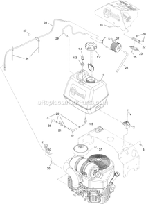 Fuel Assembly Diagram and Parts List for TTX691CKA60400 (315000000-315999999)(2015) Exmark Lawn Mower