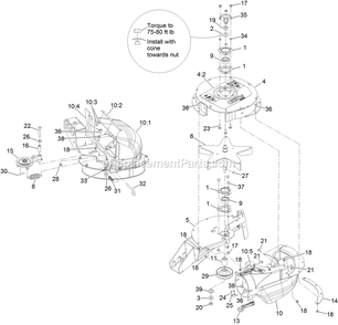 Blower Assembly Diagram and Parts List for 116-3001 (406294345-408644345)(2020) Exmark Lawn Tractor Accessories