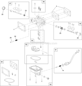 Carburetor Assembly Diagram and Parts List for RAS708GEM483C3 (404314159-406294344)(2019) Exmark Lawn Mower