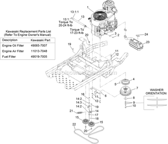 Engine Assembly Diagram and Parts List for PNS651KA483 (312000000-312999999)(2012) Exmark Lawn Mower