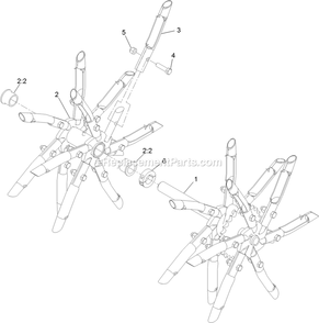 Lh Tine Wheel Assembly Diagram and Parts List for SAR481KA30 (312000000-312999999)(2012) Exmark Aerator