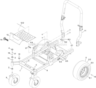 Main Frame Assembly Diagram and Parts List for RAE708GEM48300 (400000000-402082299)(2017) Exmark Lawn Mower
