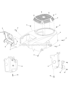 Blower Housing Assembly Engine Assembly Diagram and Parts List for QTS708GEM50200 (315000000-315999999)(2015) Exmark Lawn Mower