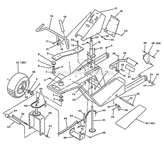 Rider Frame And Steering Diagram and Parts List for TR-17K 70000-79999 Exmark Lawn Mower