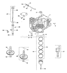 Crankcase Diagram and Parts List for TR-20KC (102000-114999)(1995) Exmark Lawn Mower