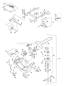 Mower Deck (1) Diagram and Parts List for TT5217KAE (260000-319999)(2001) Exmark Lawn Mower