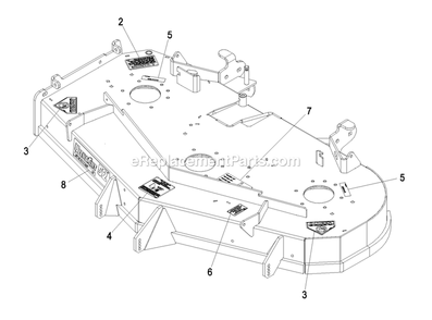 Deck With Decals Assembly (2) Diagram and Parts List for LZZ29KCE606 (850000-919999)(2010) Exmark Lawn Mower