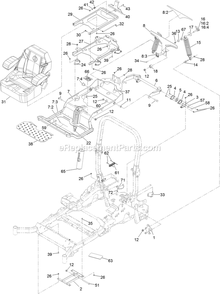 Seat Assembly Diagram and Parts List for LZE730GKA604B3 (315000000-315999999)(2015) Exmark Lawn Mower