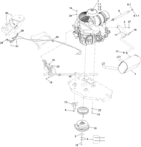 Engine Assembly Diagram and Parts List for LZS651CKA484A2 (402082300-404314158)(2018) Exmark Lawn Mower