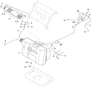 Fuel Assembly Diagram and Parts List for VTX651KA484 (313000000-313999999)(2013) Exmark Lawn Mower
