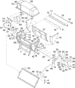 Hopper Assembly Diagram and Parts List for LZUVQD7 (313000000-313999999)(2013) Exmark Lawn Tractor Accessories