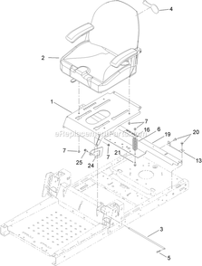 Seat Assembly Diagram and Parts List for QT24KA501 (920000-999999)(2011) Exmark Lawn Mower