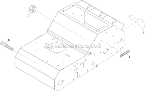 Frame Assembly With Decals Diagram and Parts List for ARS180KA21 (312000000-312999999)(2012) Exmark Aerator
