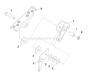 Gate Pedal Assembly Diagram and Parts List for OCD02 2009 Exmark Lawn Tractor Accessories