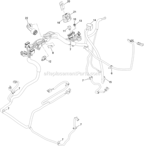 Wire Harness Assembly Diagram and Parts List for LZX740EKC526W0 (400000000-499999999)(2017) Exmark Lawn Mower