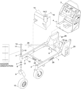 Main Frame Assembly Diagram and Parts List for VTS541KA363CA (313000000-313999999)(2013) Exmark Lawn Mower