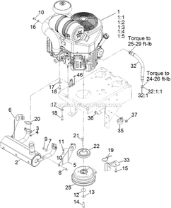 Engine Assembly Diagram and Parts List for VTS691CKA48400 (315000000-315999999)(2015) Exmark Lawn Mower