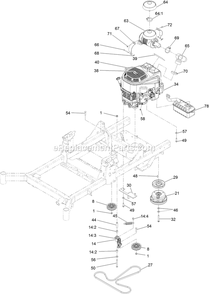 Engine Assembly Diagram and Parts List for RAS708GEM483C3 (406294345-408644345)(2020) Exmark Lawn Mower