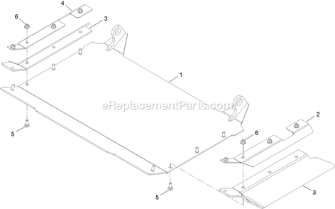 Discharge Tunnel Assembly Diagram and Parts List for LZS80TDYM72RW0 (406294345-408644345)(2020) Exmark Lawn Mower