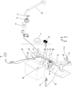 Electrical Assembly Diagram and Parts List for QTS735KC422 (314000000-314999999)(2014) Exmark Lawn Mower