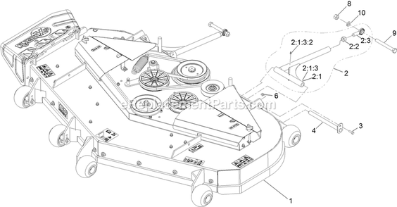 Complete Deck Assembly Diagram and Parts List for LZS902DKU605A1 (316000000-399999999)(2016) Exmark Lawn Mower