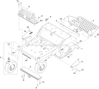 Main Frame Assembly Diagram and Parts List for ARX481CKA30000 (315000000-315999999)(2015) Exmark Aerator