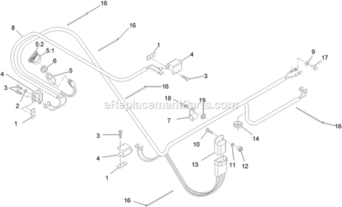 Electrical Assembly Diagram and Parts List for VH481KA483 (314000000-314999999)(2014) Exmark Lawn Mower