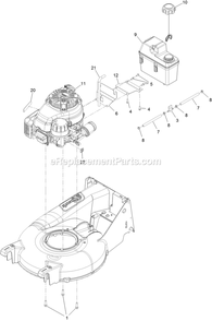 Engine Assembly Diagram and Parts List for ECX180CKA21000 (316000000-399999999)(2016) Exmark Lawn Mower