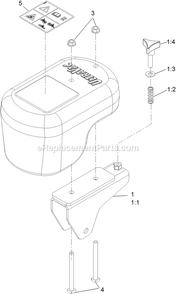 Caster Weight Assembly Diagram and Parts List for LZUV3B (316000000-399999999)(2016) Exmark Lawn Tractor Accessories