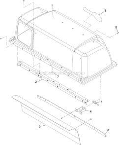 Hood Assembly Diagram and Parts List for LZUV2B (920000-999999)(2011) Exmark Lawn Tractor Accessories