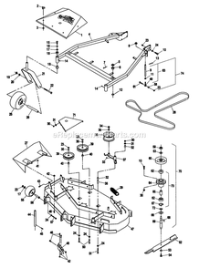 Mower Deck (3) Diagram and Parts List for TT3614KC (160000-169999)(1998) Exmark Lawn Mower