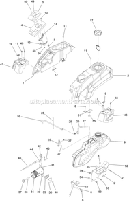 Fuel Assembly Diagram and Parts List for QZE600CKA42200 (404314159-406294344)(2019) Exmark Lawn Mower