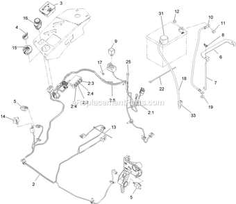 Electrical Assembly Diagram and Parts List for LZE27KC604 (920000-999999)(2011) Exmark Lawn Mower