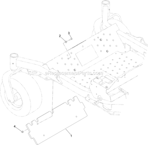Under Toe Board Weight Assembly Diagram and Parts List for 140-4958  Exmark Lawn Tractor Accessories