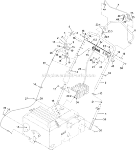 Handle Assembly Diagram and Parts List for SDS270CSB20000 (400000000-402082299)(2017) Exmark Seeder