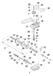 Gear Case Assembly For Self-Propelled Units Diagram and Parts List for M216HSPC (510000-599999)(2005) Exmark Lawn Mower