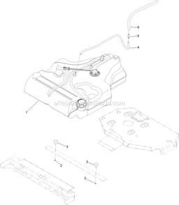 Fuel Tank Assembly (2) Diagram and Parts List for LZE740EKC60400 (406294345-408644345)(2020) Exmark Lawn Mower