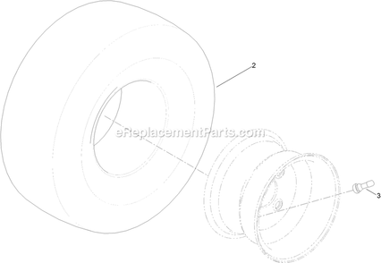 2 Ply Wheel And Tire Assembly Diagram and Parts List for QTS708GEM50200 (316000000-399999999)(2016) Exmark Lawn Mower