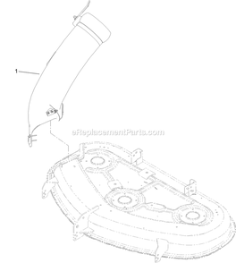 50 Inch Chute Mounting Assembly Diagram and Parts List for 126-6337 (315000000-315999999)(2015) Exmark Lawn Tractor Accessories