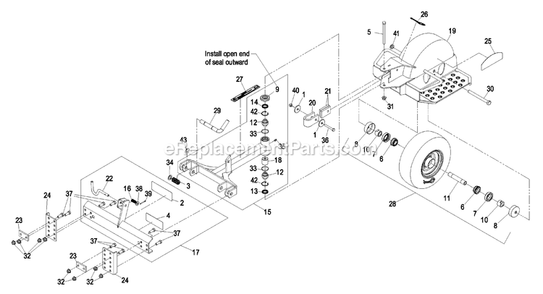 General Assembly Diagram and Parts List for STANDON (510000-599999)(2005) Exmark Lawn Tractor Accessories