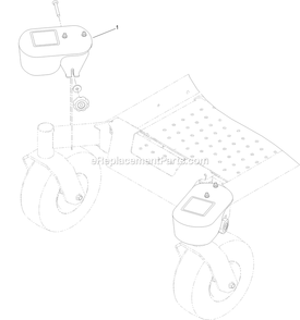Caster Weight Assembly Diagram and Parts List for 135-2604 (408644346-411294211)(2021) Exmark Lawn Tractor Accessories