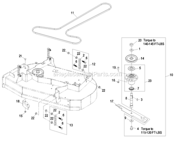 Deck Group (2) Diagram and Parts List for PHZ19KA344CA (720000-789999)(2008) Exmark Lawn Mower