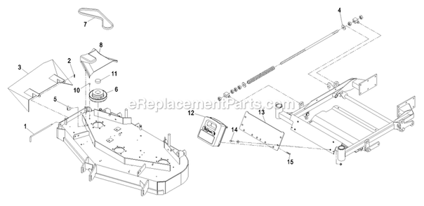 Deck Components And Front Weights Diagram and Parts List for LHPUV4448 (510000-599999)(2005) Exmark Lawn Tractor Accessories