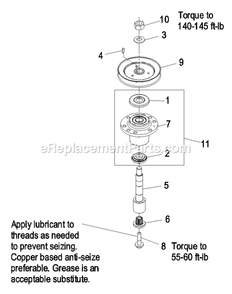 Cutter Housing Assembly (1) Diagram and Parts List for LZAS20BV484 (790000-849999)(2009) Exmark Lawn Mower
