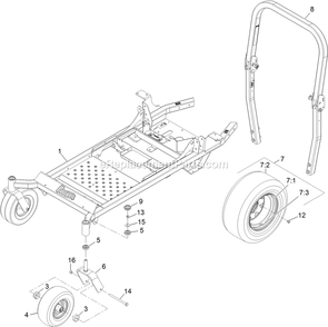 Mainframe Assembly Diagram and Parts List for PNS740KC604 (312000000-312999999)(2012) Exmark Lawn Mower